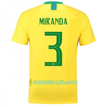 Billiga Fotbollströjor Brasilien Miranda 3 VM 2018 Hemma tröja